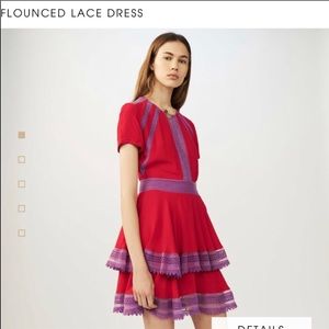 Authentic Maje Flounced Lace dress Size: 1, Small